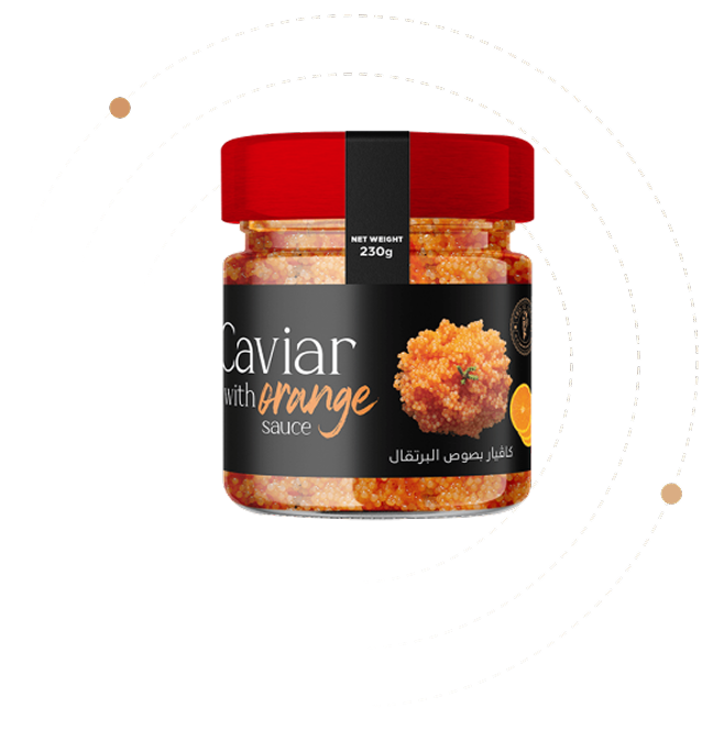 Caviar with orange sauce